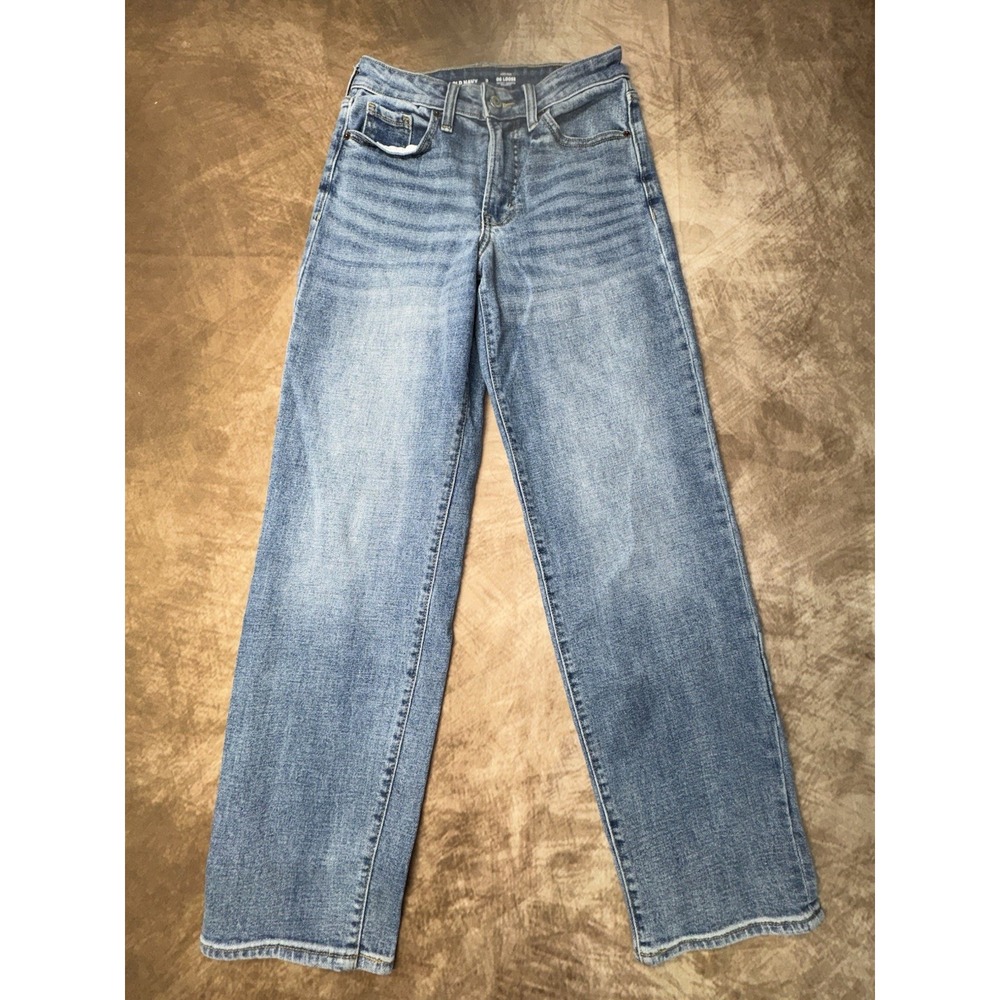 Old Navy Womens Sz 0 OG Loose High Rise Jeans Secret Smooth Pockets Medium Wash